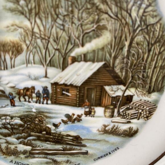 Decorative Plates Harker Pottery. A Home In The Wilderness. The Farmers Home. - Picture 6 of 7
